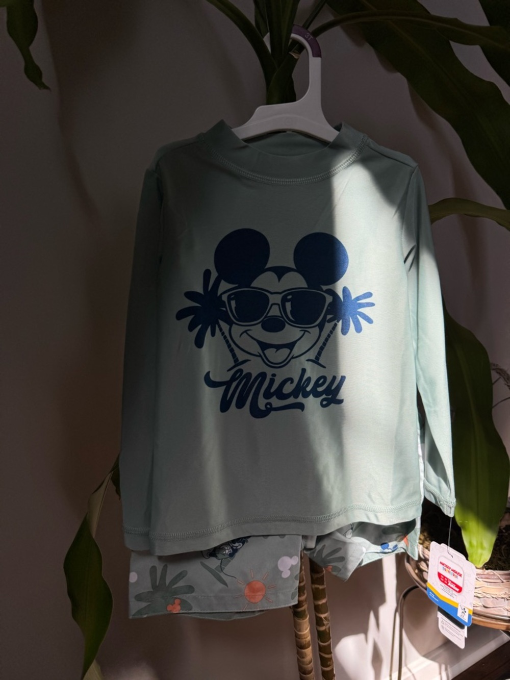 NWT kids Disney Mickey Mouse character swim suit set top and bottoms size 3T